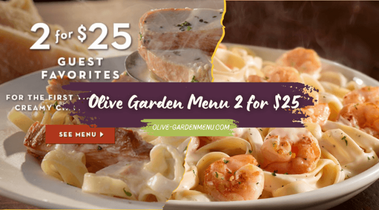 Olive Garden Menu 2 for $25