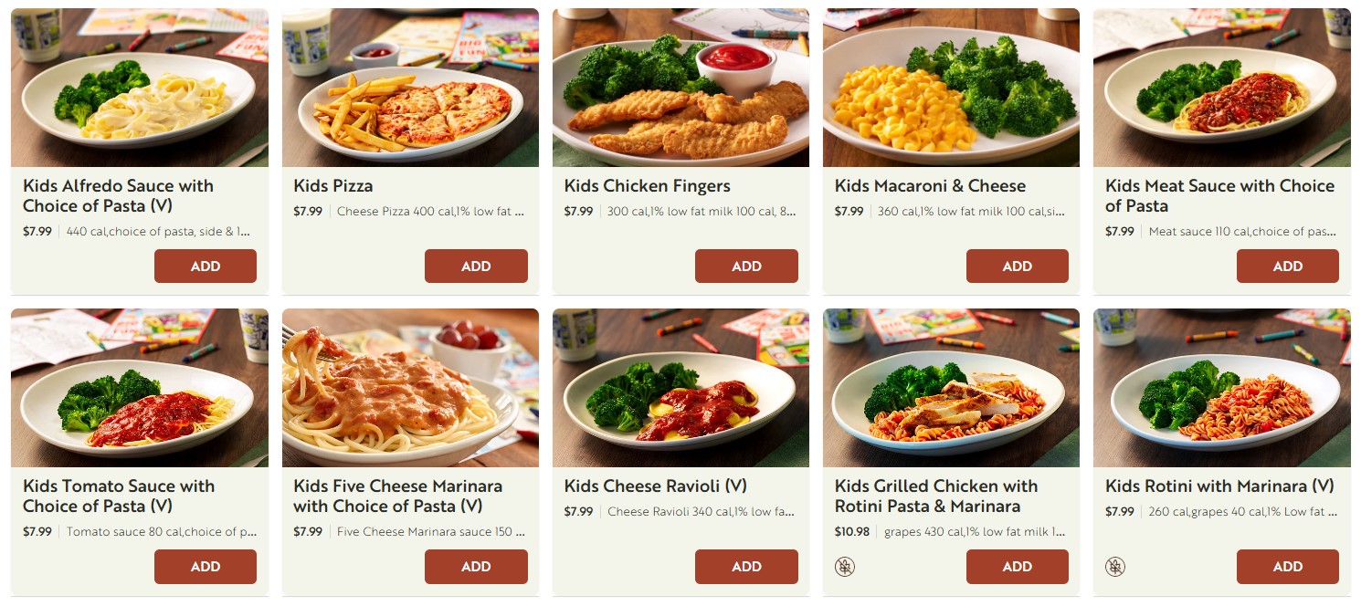 Olive garden kids menu